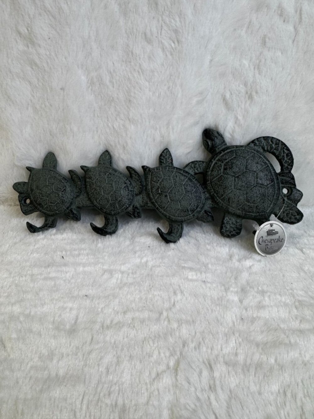 Sea Turtle Family Cast Iron Wall Hook Rack By Chesapeake Bay Coastal Home Decor